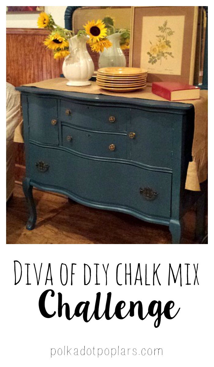 Giving a piece of furniture a chalk paint type look is so easy and inexpensive with Diva of DIY Chalk Mix.