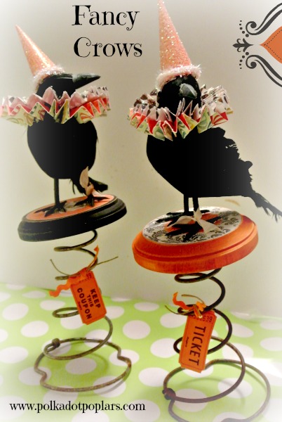 Dollar store crows given a makeover.