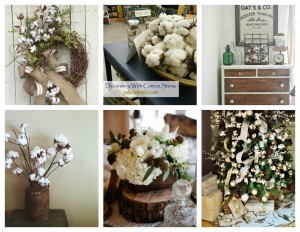 Decorating with cotton stems.
