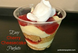 Cheesecake "No Bake" Kit, Milk, Vanilla, Cinnamon, Cherry Pie Filling, Whipped Topping