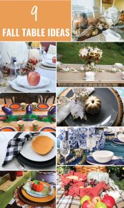 A variety of Fall tablescapes