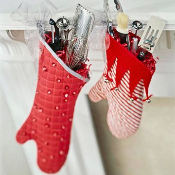 Oven Mitts as Stockings
